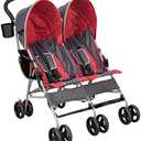 Delta Children LX Side by Side Stroller - with Recline, Storage & Compact Fold, Grey