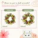 YNYLCHMX 18" Spring Summer Wreaths for Front Door, Artificial Floral Wreath with Green Eucalyptus Leaves, Green Foliage Wreath for Wall Window Farmhouse Party Holiday Home Decor