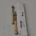 Lasnten 2 Pack Straw Puncher for Plastic Lids Lemonade Cup Stainless Steel Straw Hole Puncher with Wooden Handle Punching Tools for Lemonade Stand Supplies