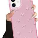 4 x Cute Bow Phone Case for iPhone 12/12 Pro Aesthetic Pink Bow Pattern Case Funda for Girls Women Girly Slim Fit TPU Shockproof Protective Cover for iPhone 12 6.1 Inch