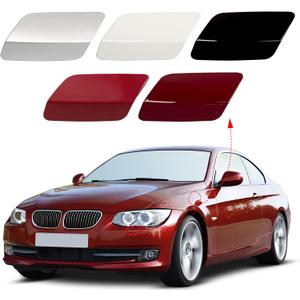 Front Bumper Headlight Washer Nozzle Cover Cap Fit for BMW E92 E93 328i 335I 335IS Coupe Convertible 2011 2012 2013 61677253393 61677253394 (Silver, Right Passenger Side)