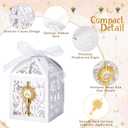 Lewtemi 25 Sets First Communion Favors Baptism Favors Boxes Include Alloy Chalice Charms and White Pearl Paper Favor Boxes for First Communion Baby Showers Church Religious Celebrations Decor Supply