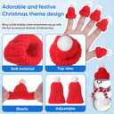 Amosfun 10Pcs Mini Knit Christmas Hat Small Santa Claus Cap Xmas Party Hat Ornament for Decoration Red
