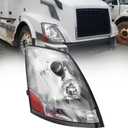Headlight Assembly Compatible with 2004-2018 Volvo VNL VNM 2004-2015 Volvo VN Halogen, Headlamps Head Light Lamp W/Bulbs Housing Pair (Chrome/Right Side)