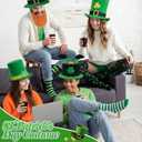 Geyoga 6 Pcs St. Patrick's Day Party Costume Accessories Including 3 Leprechaun Hat and 3 Ireland Shamrock Thigh High Stocking for Women Men Adult Fall Cosplay Costume(st. Patrick's Day)