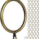 Metal Curtain Ring, 2 inch Inner Diameter,with Flat Eyelet,Fits up to 1.7 inch Drapery Rod (Antique Brass-42pcs)