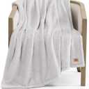 UGG Faux Fur Throw Blanket - Soft Luxury Throw for Couch, Cozy Bedroom Decor & Living Room Decor, Housewarming Gifts for Women, Grey Stone, 50" x 70" (Marcella)