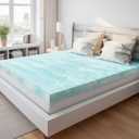 3 Inch Mattress Topper King Size, Gel Memory Foam Mattress Pad, CertiPUR-US Certified, Ventilated Bed Topper for Pressure Relief Back Pain, Blue (King, Blue)