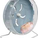 Hamster Wheel, 8.5 inch Silent Hamster Exercise Running Wheel with Stand,Pet Small Animals Exercise Running Toys,Adjustable Quiet Spinner for Guinea Pigs, Sugar Gliders, Gerbils (Blue, 8.5in)