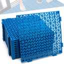 12 Pcs Drainage Mat Modular Interlocking Cushion 11.8" x 11.8" Interlocking Garage Floor Tiles Non-Slip Splicing Interlocking Rubber Floor Tiles for Drain, Deck, Pool, Outdoor/Indoor (Blue)