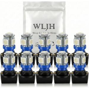 WLJH 10Pack Printed Circuit Base T10 194 168 LED Light Bulb PC194 PC195 PC160 PC161 PC168 Instrument Panel Gauge Cluster Dashboard Automotive Multi-Purpose Light Bulb, Blue