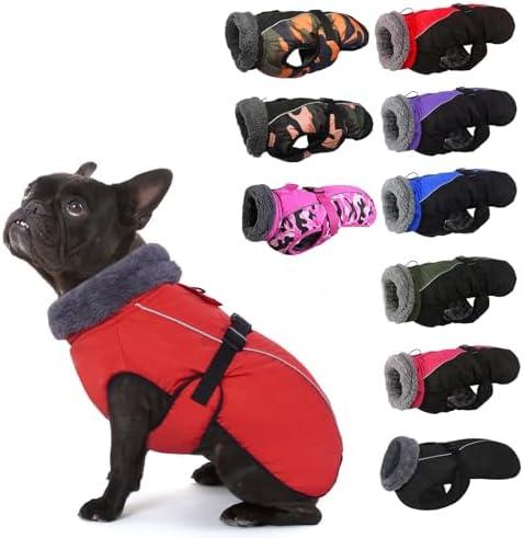 IECOii Extra Warm Dog Coat - Reflective Adjustable Jacket With Buckle Fleece Turtleneck for Cold Weather - Soft Winter Coat for Large Dogs