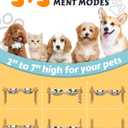 Jovrun Elevated Dog Bowls, Adjustable Raised Dog Bowl Stand for Small Size Dogs and Cats, Durable Bamboo Dogs Feeder with 2 Stainless Steel Bowls and Non-Slip Feet, Pet Food Bowl with Mat