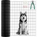 Black Vinyl Coated Wire Mesh Fence 16 Gauge, 2/3 Inch Black PVC Metal Mesh, Welded Wire Fence for Poultry Cage, Garden Fence, Pet Animal Barrier & Plant Support