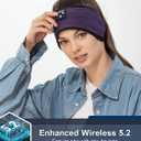 Lullaband Bluetooth Headband Headphones, Sleep Headphones for Side Sleepers, Comfortable Headband with Thin Speaker Microphone Handsfree Gift (Dark Purple)