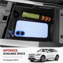 Autorder Center Console Organizer for 2026 Genesis GV70 Accessories Armrest Storage Box Secondary Insert Tray with Black Non-Slip Silicone Mats