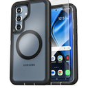 ENCASED for Samsung Galaxy S25 Plus Heavy Duty Case (Compatible with MagSafe Qi2) Magnetic Shockproof Cover (S25 Plus) Clear