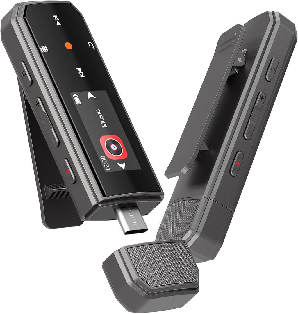 RUIZU 64GB TypeC USB MP3 Player with Bluetooth 5.3, Clip Portable Music Player with FM Radio, Voice Recorder, Pedometer for Sport, Digital Audio Shuffle AB Repeat, Support Mobile Phone File Transfer