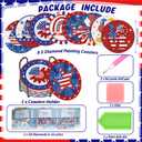 8 x Shellwei 8 Pcs 4th of July Diamond Painting Coasters Patriotic USA Star Diamond Art Coaster with Holder Red White and Blue American Flag Painting Art Kits 250th Anniversary Decor for Adults DIY Craft