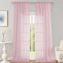 OWENIE Blush Sheer Curtains 120 Inches Long 2 Panels Set, Airy Lightweight Sheer Blush Curtains for Living Room Bedroom, Farmhouse Voile Filmy Rod Pocket Curtains Drapes, 2 Pcs, Each 59" Wx120 L Inch