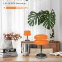Cordless Orange Mushroom Lamp, Mid Century Modern Glass Lamp 6000mAh Rechargeable Small Table Lamps, Cute Cool Desk Lamps for Living Bedroom Nightstand Home Decor Aesthetic