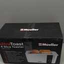 Mueller UltraToast Full Stainless Steel Toaster 4 Slice, Long Extra-Wide Slots for Bagels and Waffles, 6 Browning Levels, LED Display, Cancel/Defrost/Reheat Functions & Removable Tray, Kitchen Gadgets