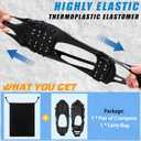 FUSIGO Ice Cleats for Shoes and Boots Crampons Snow Traction Cleats for Walking on Snow and Ice Non-Slip Ice Shoe Grippers Men Women Kids Stretch Rubber Ice Cleats, 24 Studs (Large (7.5-10 men/9-11 women))