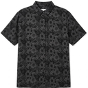 Dress for Adventure Black Top Casual Short Sleeve Shirt Black With Flower Design, 3XL