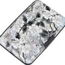 ELFISH Mini RFID Aluminum Wallet Credit Cards Holder Business Card Case Metal ID Case for Men Women (White Lotus)