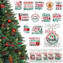 12 Sets Teacher Christmas Ornaments Thank You Acrylic Hanging Ornament for Xmas Tree Teacher Appreciation Gift Bulk with Cards Thank You Gift for Daycare Kindergarten Human Tamer