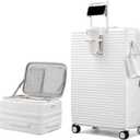 HanTrip 20"/28" Top Opening Luggage Sets 2 Piece Hard Shell Suitcase, White, Expandable 2-Piece Set