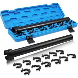 13 Pcs Inner Tie Rod Removal Tool Kit, Inner Tie Rod Tool for Removal and Installation, Master Inner Tie Rod Tool Set with 12 Crowfoot Adapters 1/2 Inch Drive Tube and Tool Case