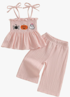 Kayotuas Halloween Toddler Girl Outfits Pumpkin Smocked Spaghetti Strap Tank Top Dress Gingham Plaid Pants Halloween Clothes, 4/5Y Kayotuas Halloween Toddler Girl Outfits Pumpkin Smocked Spaghetti Strap Tank Top Dress Gingham Plaid Pants Halloween Clothes, 4/5Y