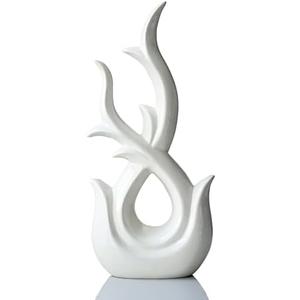 Brillantreal White Abstract Art Resin Tree Branch Statue - 12 Inch Modern Decorative Sculpture for Living Room, Dining Table, Bookshelf & Office Decor