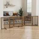 Dog Gate for Stairs, Foldable Dog Gate for Indoor Doorways House, Freestanding Pet Gates for Dogs, Doogie Puppy Fence Gate, 6 Panel - 110 inches Wide