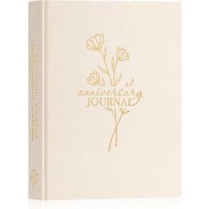 Lanpn Wedding Anniversary Journal Notebook - Linen First Year to 70th Anniversary Scrapbook Memory Book for Couples - Newlywed Marriage Journal Wedding Anniversary Book Gifts (Beige, 190 Pages)