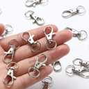 100PCS Swivel Snap Hooks with Key Rings, 50Pcs Key Chain Clip Hooks and 50Pcs Key Rings, Lanyard Lobster Claw Clasps for Keychains Jewelry Art Crafts