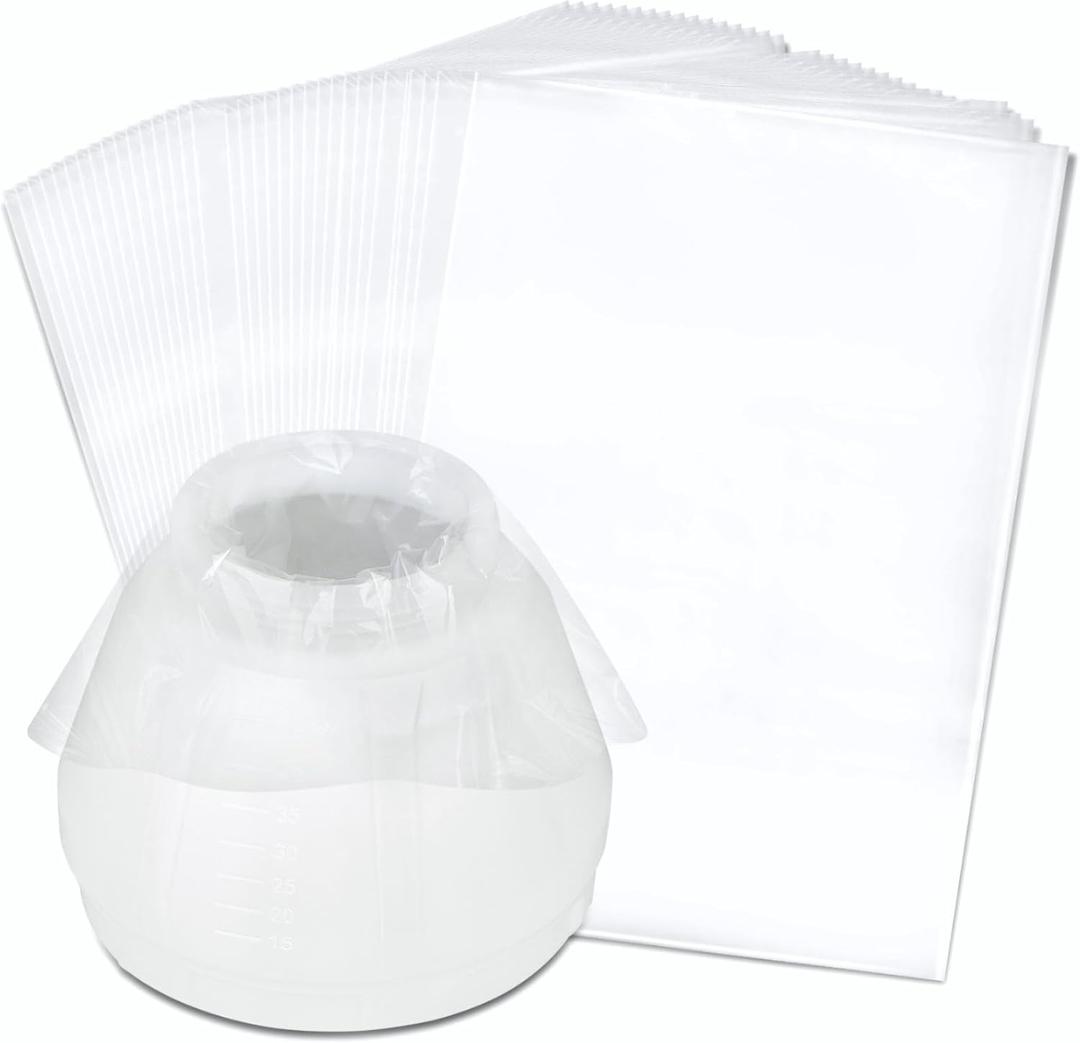 50 Pcs Transparent Paint Sprayer Cup Liners, 11.8" x 7.8", Disposable Liner Bags for Wagner & Homeright Paint Sprayers, Easy Color Change