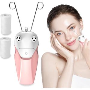 Pink Facial Threading Hair Removal Electric Women's, USB Rechargeable Electric Hair Removal Device, Faces Delicate Device Depilation for Fine Hairs on Face, Chin, Upper Lip, Arms