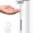 Automatic Soap Dispenser 13oz. Wall Mount Touchless 4 Gear Adjustable Electric Soap Dispenser USB Rechargeable with Infrared Motion Sensor for Bathroom Kitchen Office (White Gel)