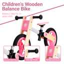 Udeas Wooden No-Pedal Balance Bike, Pink