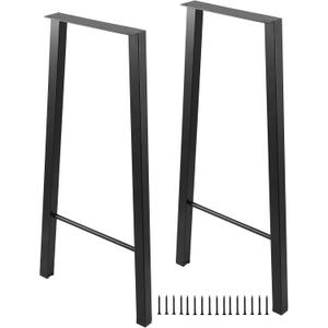 ALLCOS Bar Table Legs 40 Inch Metal Dining Table Legs Heavy Duty Metal Desk Legs Coffee Table Legs, Black, Set of 2