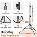FUDESY Backdrop Stand Heavy Duty, 10x30ft Adjustable Photo Backdrop Stand