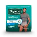 Depend Fresh Protection Adult Diapers, Incontinence Underwear for Men, Disposable, Maximum, Large, Grey,  36 Count