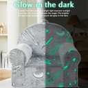 ILPEOD Toddler Sherpa Couch, Cuddly Comfy Plush Chair, Glow in The Dark Starry Sky Grey