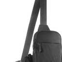 Mini Sling Bag Crossbody Fanny Pack Men & Women - Switchable Strap, RFID Blocking, Water-Repellent, Hidden Pocket (Black)