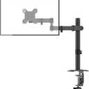 Bracwiser Monitor Mount Single Fully Adjustable Arm Fits One Screen 13-32 inch 22lbs for Monitor Computer Screen 13 15 17 19 20 22 23 24 26 27 30 32 inch VESA 75 100 (MD7421) (16" Height, Black)