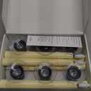 yunsheng Battery Operated LED Window Candles with Remote Timer, 8 Inches Ivory Flameless Taper Flickering Candles, Removable Black Candlesticks and Suction Cups, Holiday, Home Decor, 6 Pack