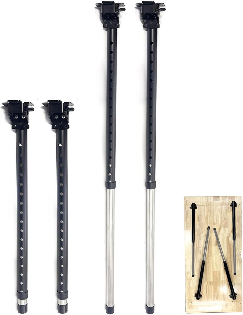 Benbuoo Adjustable Folding Table Legs 22-36", Heavy Duty Metal, Set of 4 | Height Adjustable, Foldable, Sturdy | for DIY Desks, Computer Tables, Office Workstations, RV Camping, Outdoor Furniture
