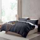 Hearth & Harbor King Duvet Cover Set - King Soft Prewashed Dark Grey Duvet Cover, 3 Piece Set with Zipper Closure, 1 Duvet Cover 104x90 inches and 2 Pillow Shams (08 - Dark Grey (No Comforter))